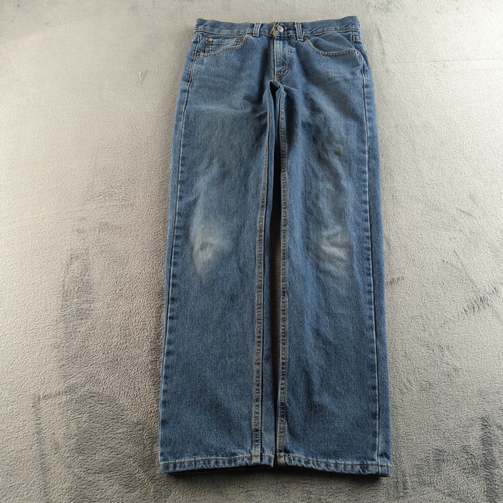 Levis Jeans Mens 31x32 Blue Faded 505 Straight Denim High Rise Cotton Pants